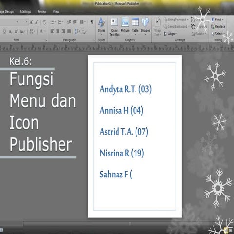 Fungsi Menu dan Icon Microsoft Publisher [ICT SMPN49] | PPTX