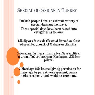 Menu for special occasions