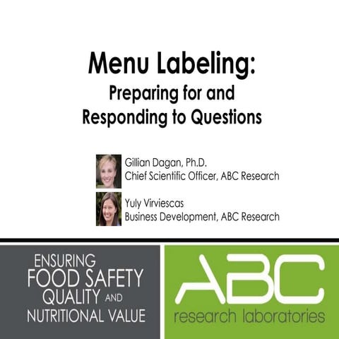 Menu Label Rules: Preparing and Responding toQuestions