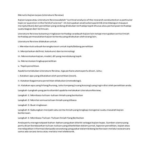 Menulis kajian-lepas