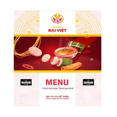 Menu LuaDaiViet Restaurant - 189 - 191 - 193 De Tham, Quan 1, Ho Chi ...