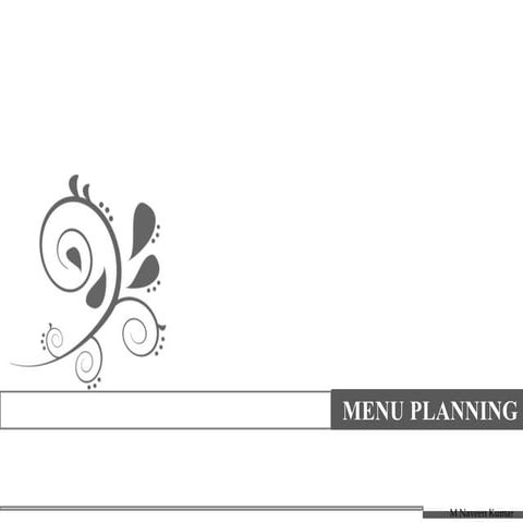 Menu planning by M.Naveen Kumar