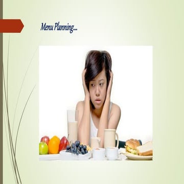 Menu planning