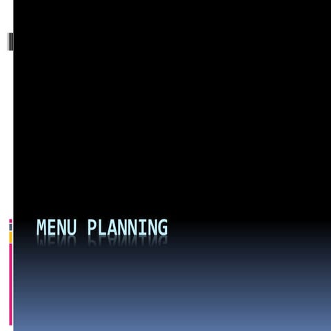 Menu planning