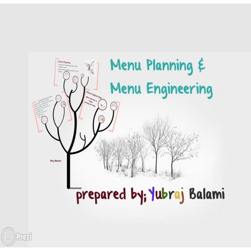 Menu plannings and menu engineering