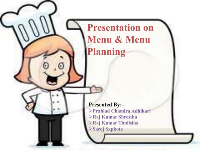 Menu presentation | PPTX | Bars & Restaurants | Attractions