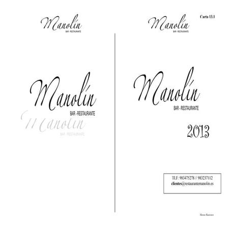 Carta Restaurante Manolín Valladolid