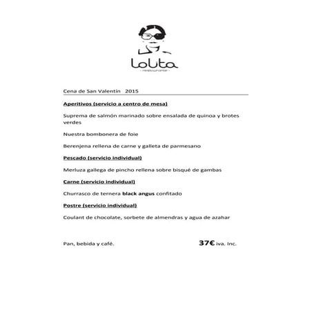 Menu san valentín 15