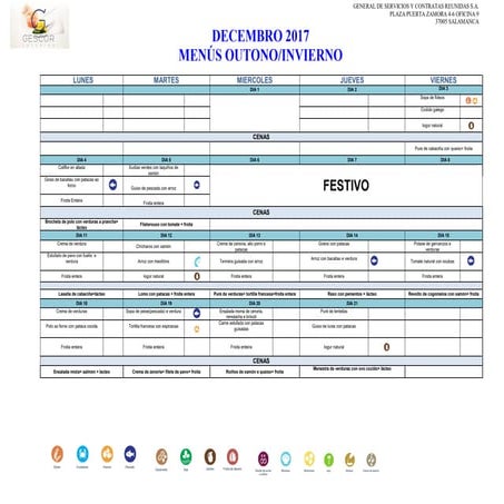 Menus diciembre 2017