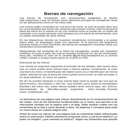 Menu  de Navegacion y footer