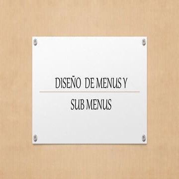 Menus y sub menus