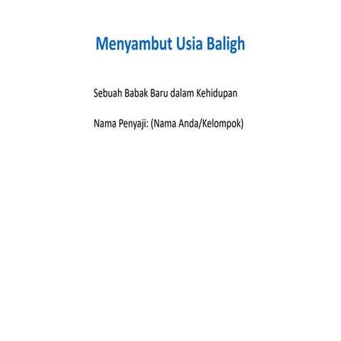 Fiqh 4 Tanda-tanda Baligh | PPTX