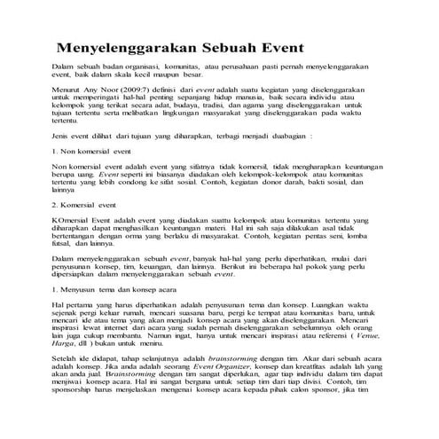 Menyelenggarakan sebuah event corporate | DOCX