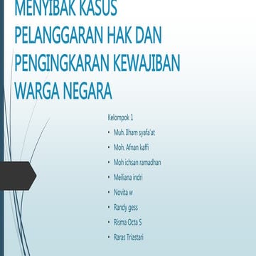 kasus pelanggaran hak dan pengingkaran kewajiban warga