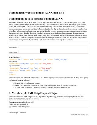 Menyimpan Data Ke Database Dengan Ajax Dan PHP