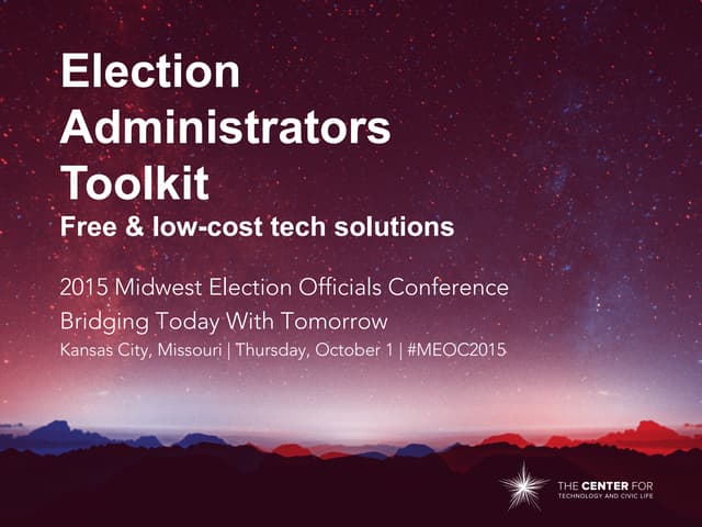 Election Administrators Toolkit
