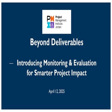 Monitoring and Evaluation orientation for Project Management