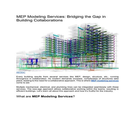 MEP Modeling Services New