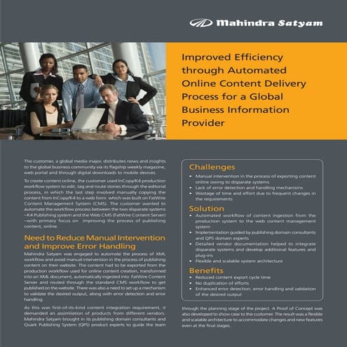 Improved Efficiency through Automated Online Content Delivery Process for a G...