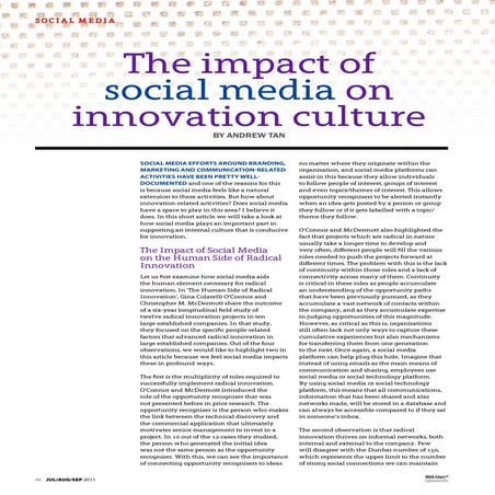 The impact of social media on innovation culture