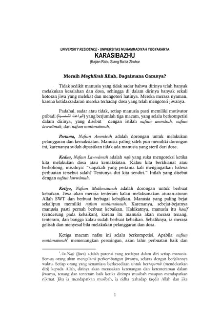 Meraih maghfirah