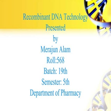 Recombination DNA Technology