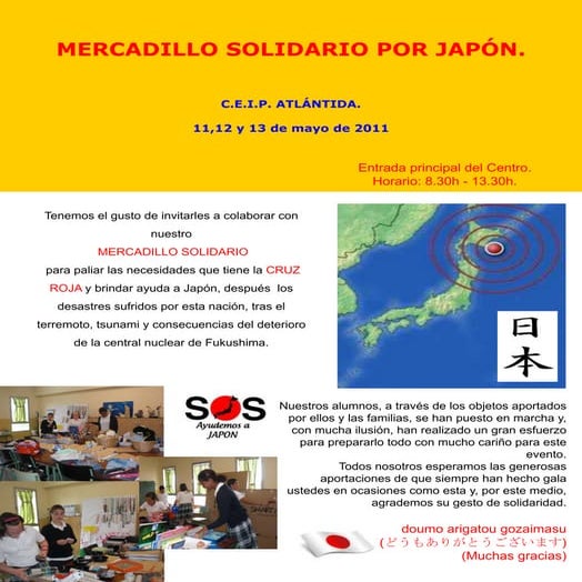 Mercadillo solidario por japón.