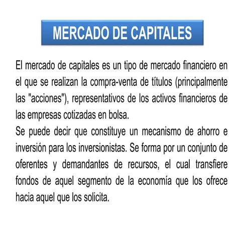 Mercado de capitales 