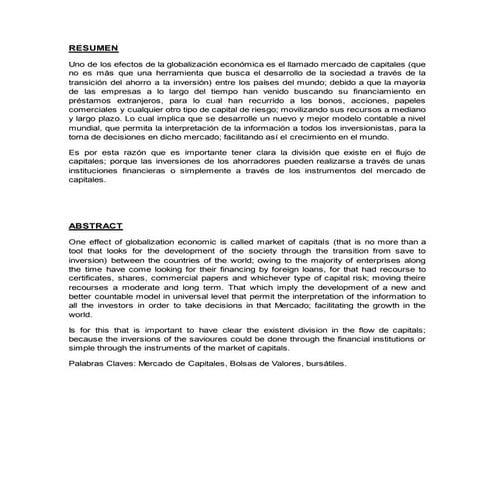 Mercado de capitales | PPTX