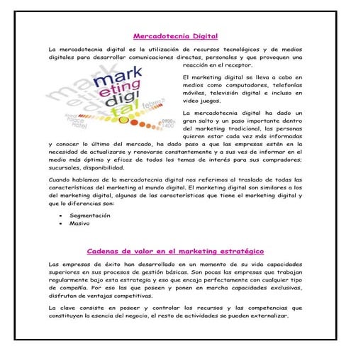 Mercadotecnia digital  resumen 