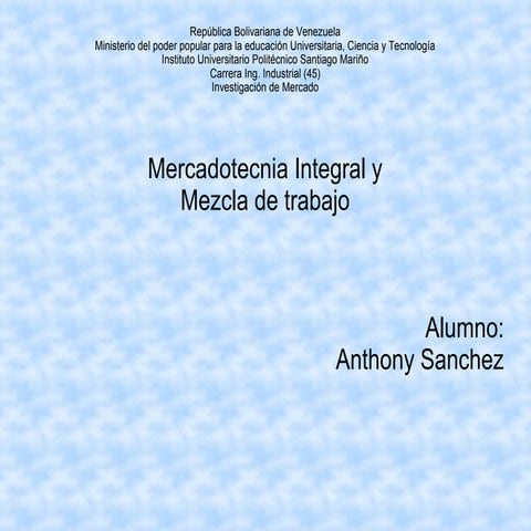 Mercadotecnia intergral