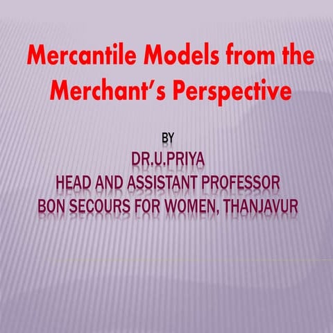 Dr.U.Priya, Head & Assistant Professor of Commerce, Bon Secours for Women, Thanjavur