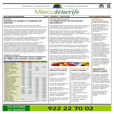 Boletín Informativo de MERCATENERIFE Nº12 | PDF