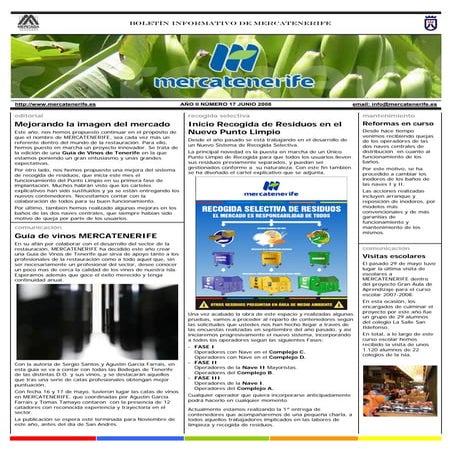 Boletín Informativo de MERCATENERIFE Nº17