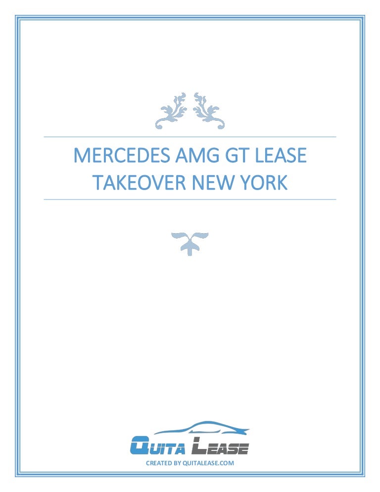 Mercedes Amg Gt Lease Takeover New York