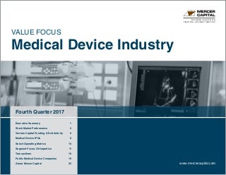 Mercer Capital's Value Focus: Medical Device Industry - Q4 2017 - Segment: Orthopedics