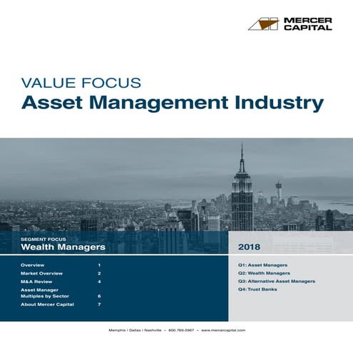 Mercer Capital's Asset Management Industry Newsletter | Q2 2018 | Focus: Weal...