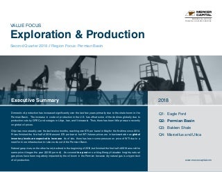 Mercer Capital's Value Focus: Exploration and Production - Q2 2018 - Segment: Permian Basin