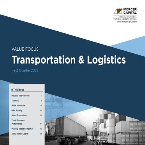 Mercer Capital's Value Focus: Transportation & Logistics  | Q1 2023 |