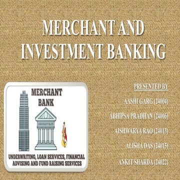 Merchant and investment banking