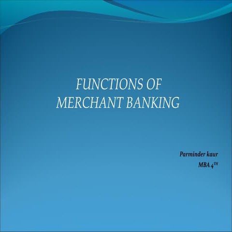 Merchant banking