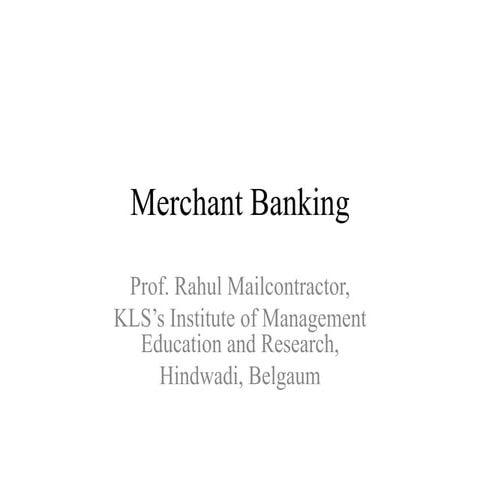 Merchant banking 