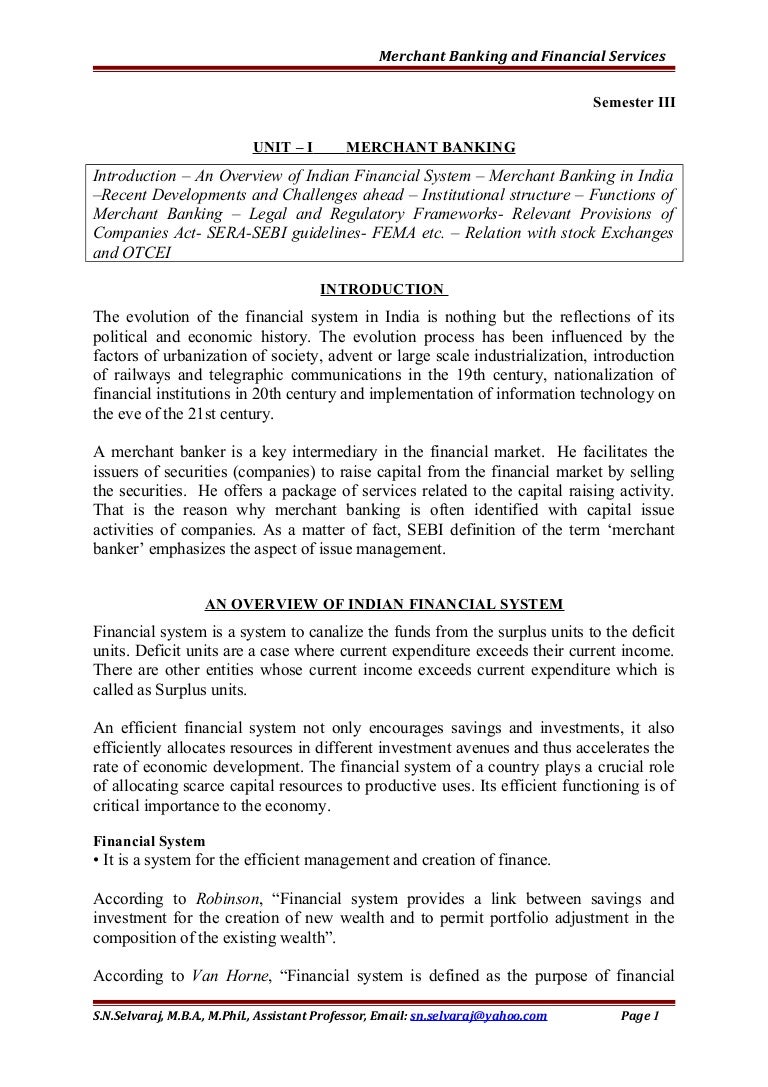 ppt on merchant banking and financial services Merchant banking and financial services unit 2 notes for mba.