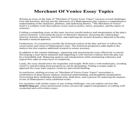 Essay On Merchant Of Venice.pdf
