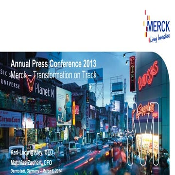 Merck: Annual Press Conference 2013