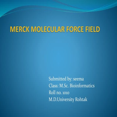 Merck molecular force field ppt