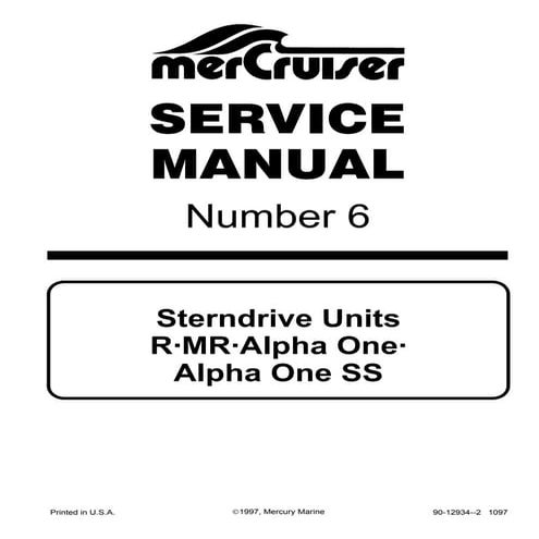 Mercruiser sterndrive mc 228 r service repair manual sn6216687 to 6849289