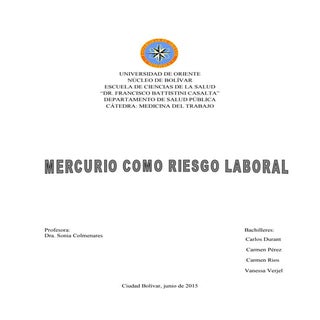 Mercurio como riesgo laboral