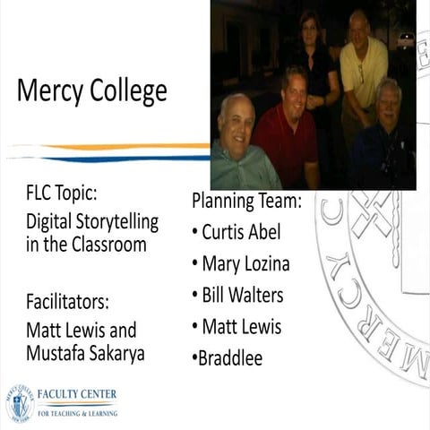 Faculty Learning Community Institute: Plan for FLC at Mercy College