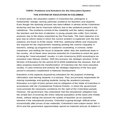 THE SYSTEM OF EDUCATION IN COLOMBIA | DOCX